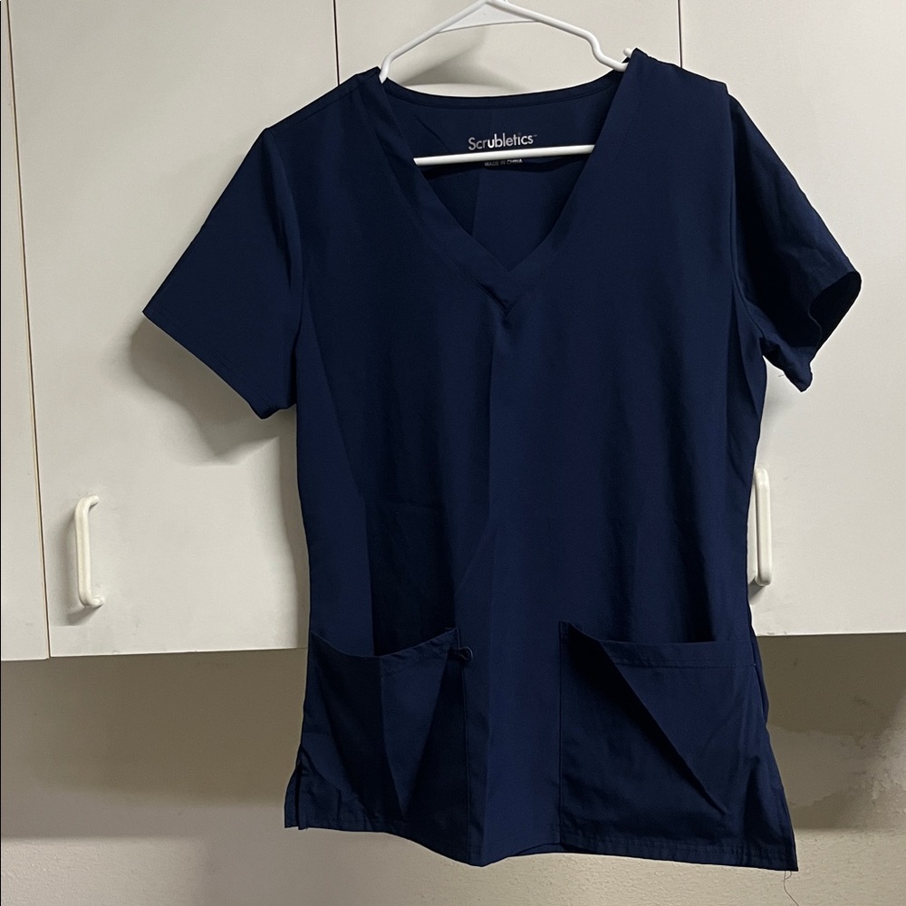 Scrubletics Navy Blue Scrub Top